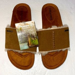Bear paw Battina genuine wool and suede slides